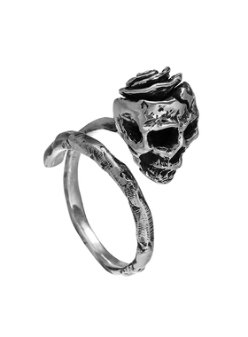 原创设计风骷髅纯银爱情节日男戒