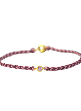 THISNESS玫瑰粉双色镀金锆石手链