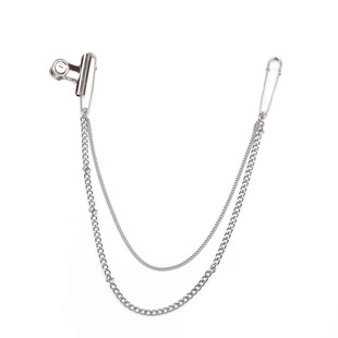 ins欧美朋克网红长款别针胸针链条装饰街头西服衬衫配饰男女酷