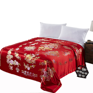 杭州真丝软缎被面 婚庆绸缎丝绸被面子 织锦缎结婚被面 龙凤百子