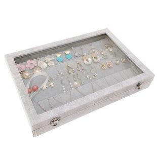 大容量珠宝展示道具首饰收纳盒透明防尘有盖戒指项链耳钉耳环盒子