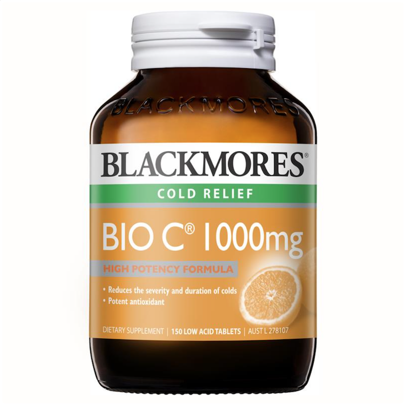 澳洲直邮Blackmores 维生素C精华1000mg 女性美bai淡化色班 150片