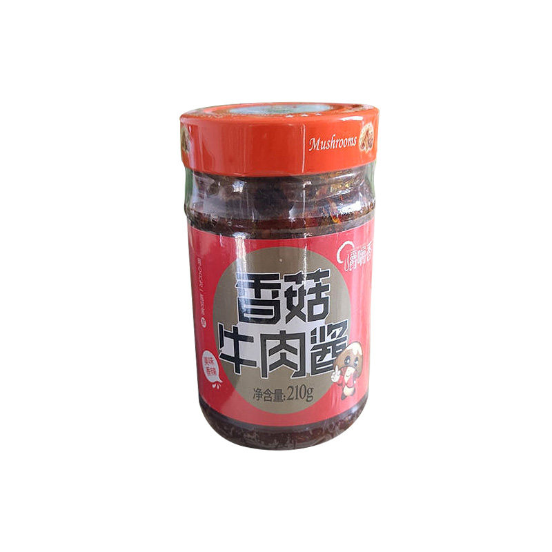 香菇牛肉酱下饭酱自制手工甜辣拌饭拌面下饭酱特产210g*1瓶嚼嚼香