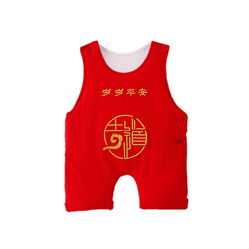 嬰兒肚兜純棉新生寶寶防踢連腿紅肚圍小孩護肚子神器春夏秋冬四季