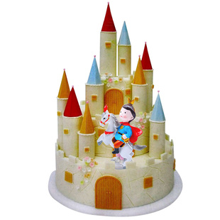 骑马白马王子骑马白雪公主蛋糕创意摆件小小王子星球狐狸装饰摆品