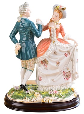 欧式风陶瓷情侣客厅卧室床头台灯