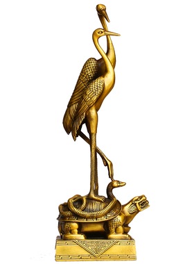 玄武仙鹤摆件会所家居装饰工艺品