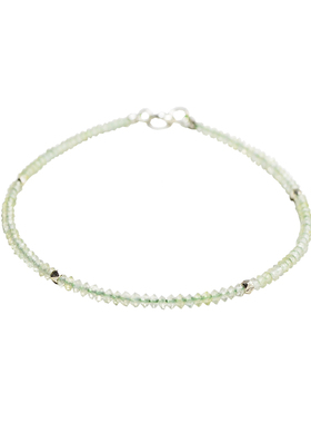 原创极细绿色项链叠戴天然葡萄石