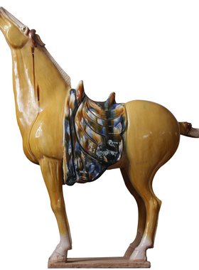 唐三彩做旧古典收藏中式风陶瓷马