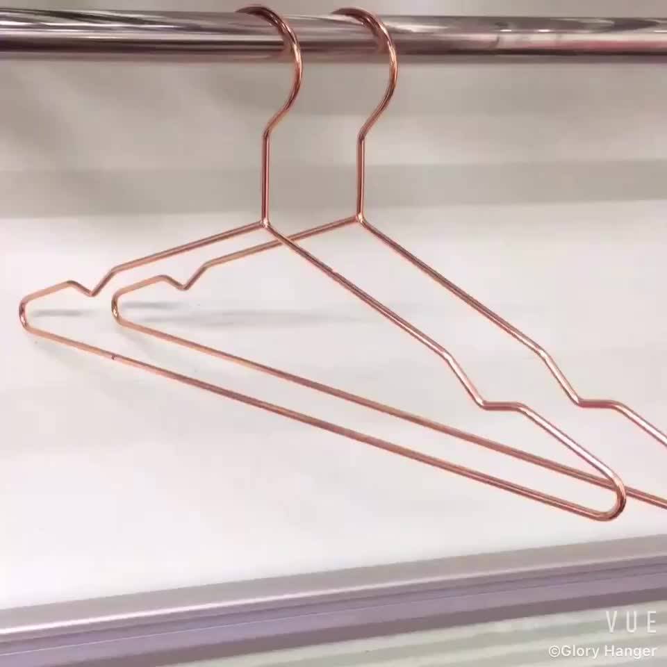 Custom Luxury Antique Rose Gold Wire Metal Wet Coat Suit Clothes Hanger