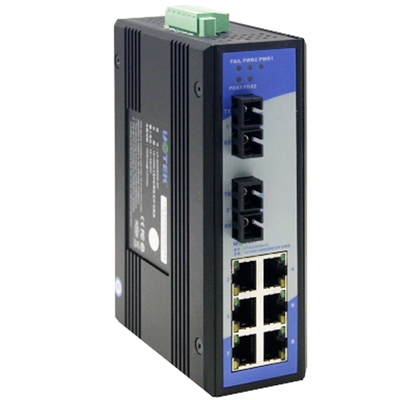 宇泰UT-62206 百兆2光6电网络交换机光纤收发器光电一体化模块6口光电转换器100M工业级光纤转RJ45网线交换器