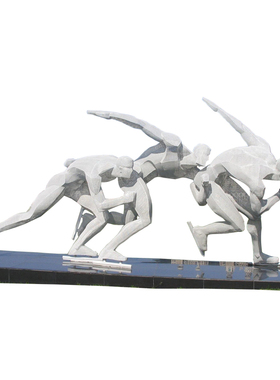 不锈钢镂空定做运动风主题雕塑