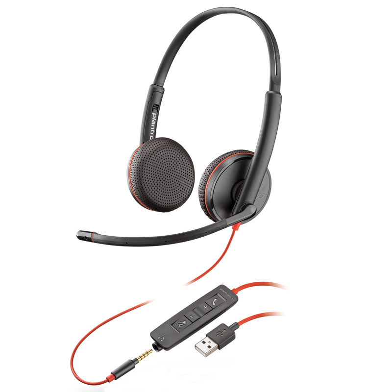 缤特力/Plantronics Blackwire C3225双耳降噪耳机USB+3.5毫米