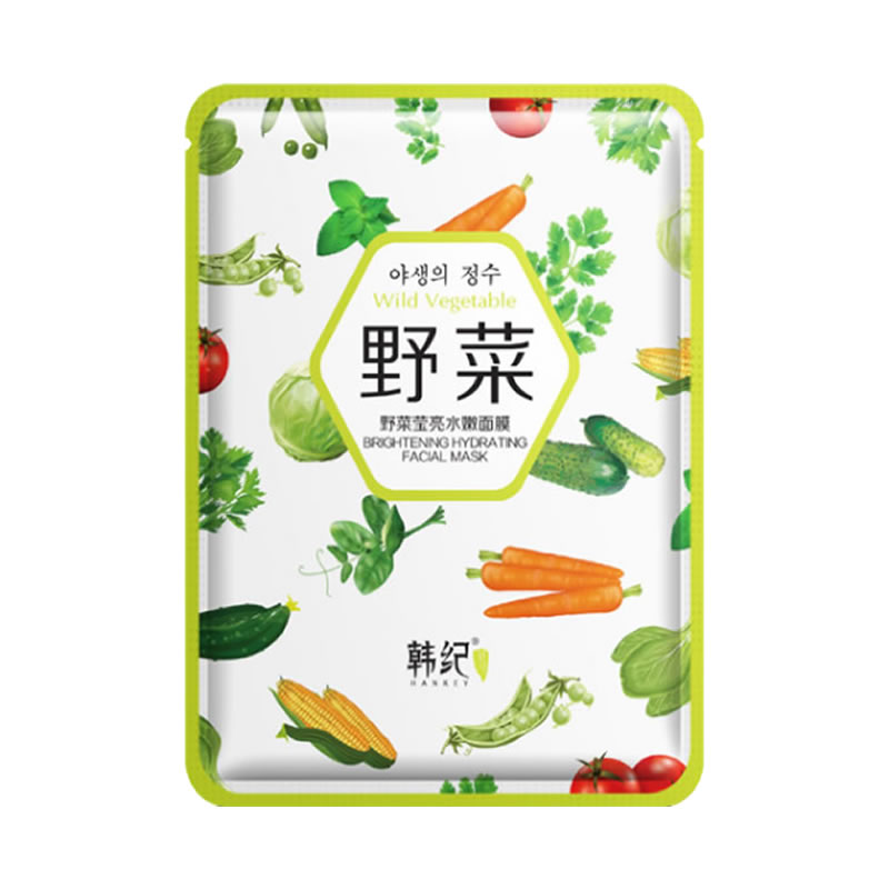 韩纪野菜面膜贴水嫩莹亮补水保湿
