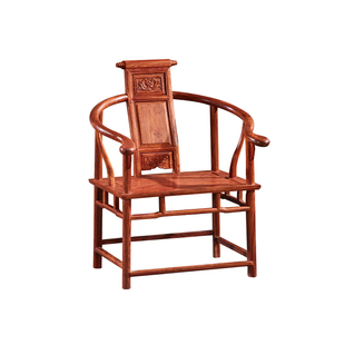 红木椅子刺猬紫檀卷书椅非洲黄花梨文福中式实木圈椅围椅太师官帽