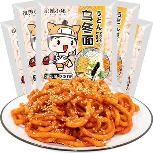 日式拉面乌冬面车仔面火锅面速食乌冬面带酱捞面湿面200g*5袋