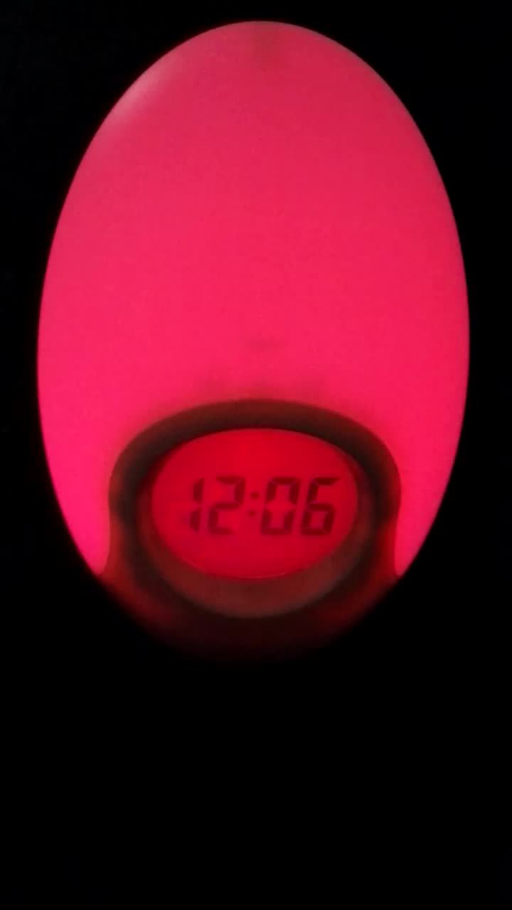 Hot Selling 7 Colors Led Light Digital Alarm Clock Egg Shape For
