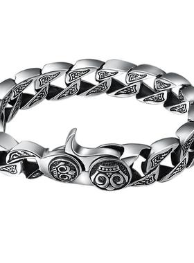 富贵鹿男士霸气925复古手链泰银