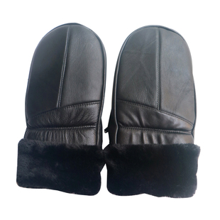 真皮手套秋冬季保暖骑行男士女士连指加绒加厚绵羊皮棉闷子情侣款