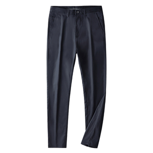 天丝棉春秋款男士休闲裤直筒宽松商务西裤中老年爸爸春季男裤子