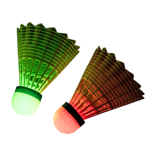 发光夜光荧光羽毛球夜间带光带灯的夜打夜用耐打王尼龙发亮羽毛球