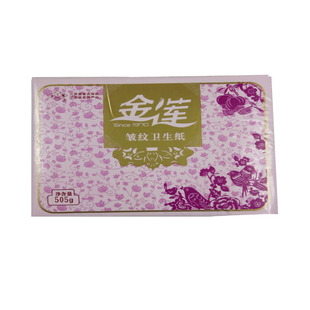 金莲卫生纸粉红色505克16包皱纹平板草纸手纸厕用纸巾整箱实惠装
