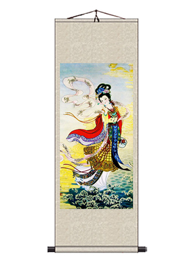 仙女丝绸酒店包厢古典风卷轴画