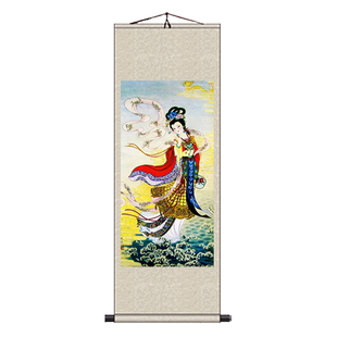 仙女 丝绸国画人物画卷轴画酒店包厢壁画挂画装饰挂画古典仕女图
