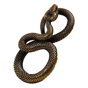 复古手工十二生肖盘蛇纯黄铜汽车钥匙扣创意蟒蛇皮带挂饰吊坠礼物