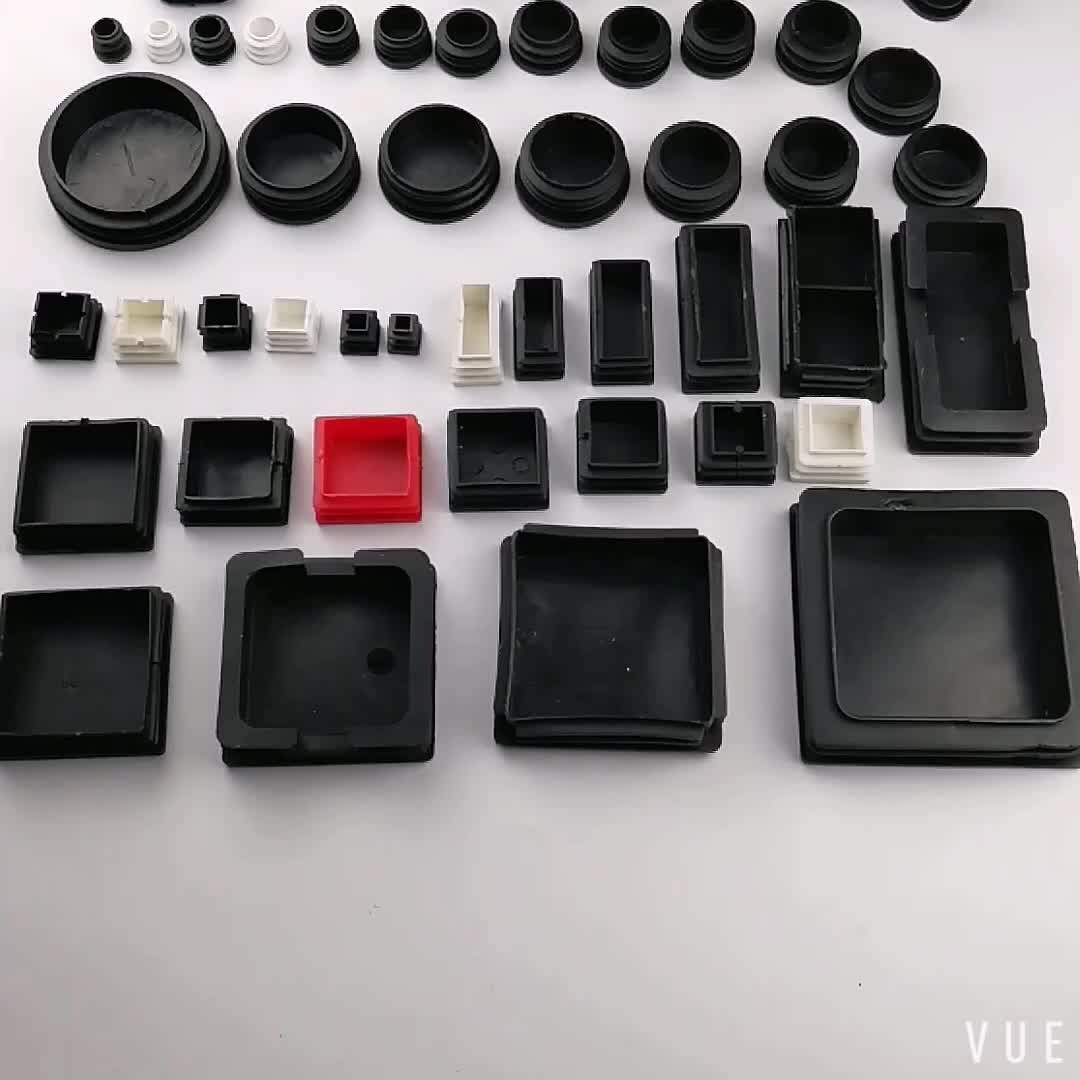 Durable Round & Square Black Plastic Pipe Hole Plugs Plastic Pipe End