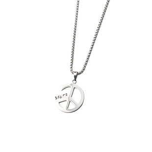 新款反战争和平项链男潮GD权志龙个性钛钢嘻哈蹦迪学生毛衣链女