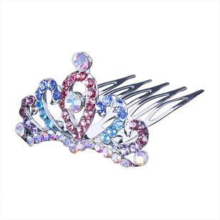 合金属水钻水晶插梳皇冠儿童小号公主宝宝舞蹈表演王冠发夹头饰品