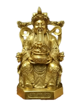 铜佛像祥狮财神像文财神黄铜铸造