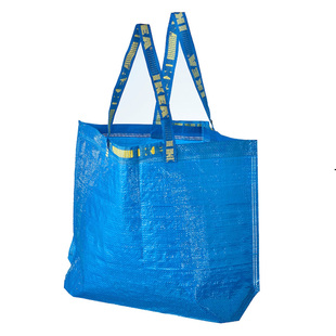 宜家IKEA弗拉塔蓝色编织袋购物袋大中小号环保袋子折叠便携储物袋