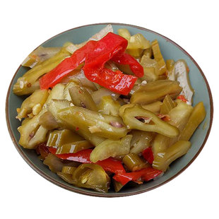 农家自制咸菜 下饭菜 泡菜 酸刀豆 辣椒刀豆 腌刀豆 酸菜 500克