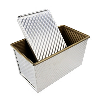 三能吐司面包模具盒烘焙烤箱用 土司盒子波纹带盖不粘SN2052/450g