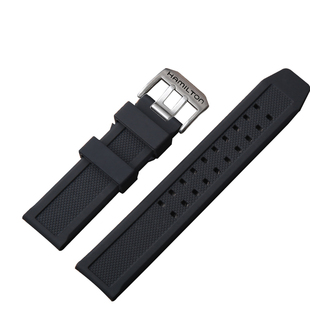 汉米尔顿Hamilton手表带橡胶卡其航空爵士飞行员硅胶表带男20/22