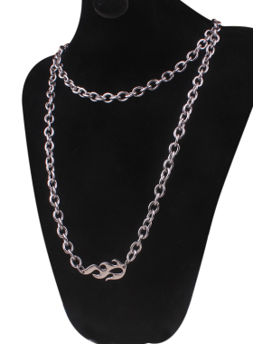 双层嘻哈风火焰锁骨链