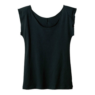 日本代买女士装附可取下的立体垫肩无袖利落内搭T恤内衣23夏包邮