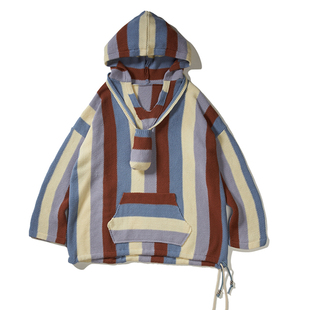 UMAMIISM 秋冬连帽条纹牙买加小包配饰针织衫BAJA KNIT宽松毛衣