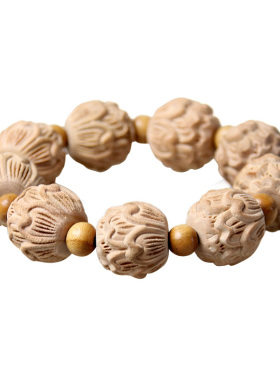 桃木木雕十八罗汉手腕莲花手串