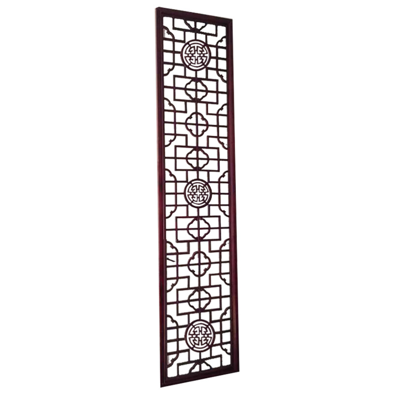 东阳木雕中式装修电视背景墙实木镂空花格仿古门窗玄关隔断屏风