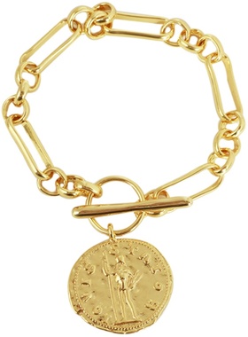 小众设计圆盘人像金属质感项链