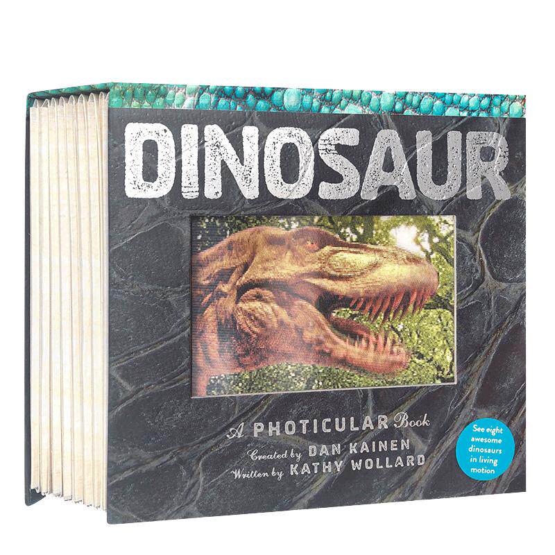 会动的3D图片书 光与影视觉书系列：Dinosaur A Photicular Book  恐龙  英文原版精装大开本 动物科普 百科全书 少儿英语启蒙