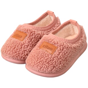 儿童棉拖鞋男宝宝家居鞋秋冬季室内幼儿小孩拖鞋女童包跟毛毛棉鞋