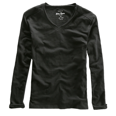 毛边领竹节棉简约款秋冬长袖t恤