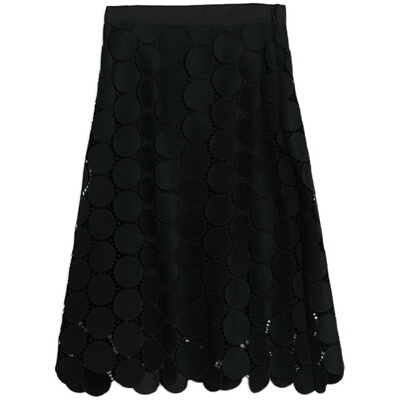 朗香半身裙nowshow黑色波点蕾丝