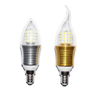 暖黄led蜡烛灯e12水晶吊灯泡螺口e27 e14 9w尖泡拉尾3w7w调光110v