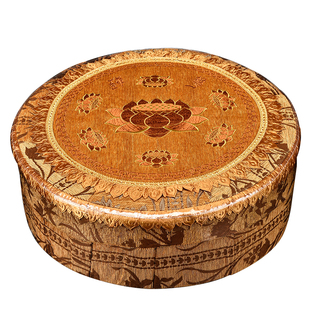 拜垫跪垫拜佛垫家用磕头烧香跪拜垫实木莲花绣花圆形加厚柔软寺庙