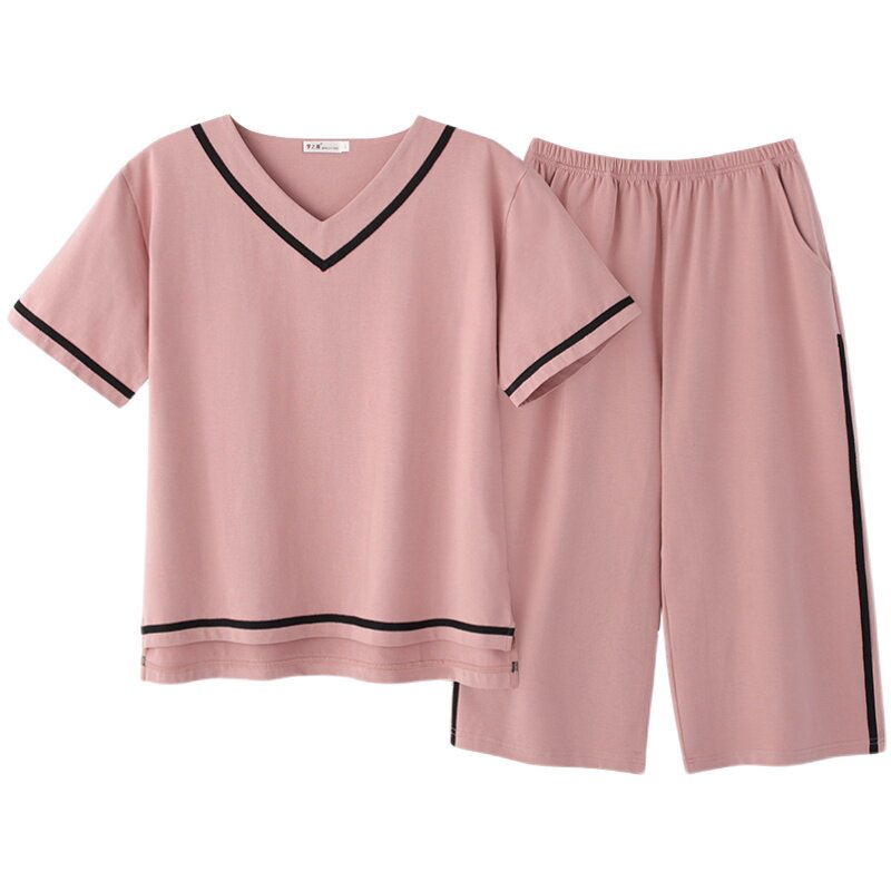 品牌女士短袖长裤家居服